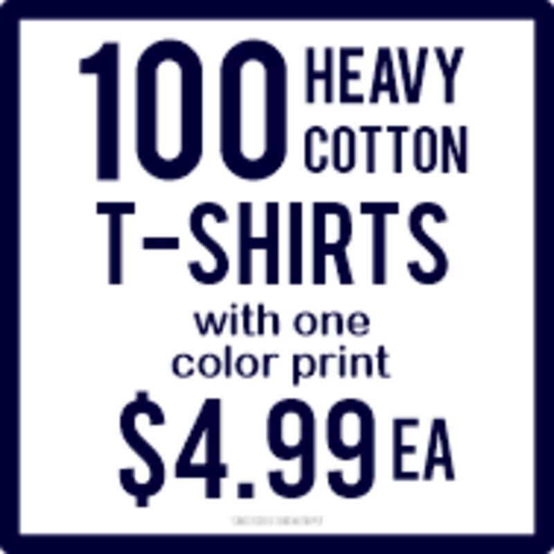 100 HEAVY COTTON SHIRTS WITH 1 COLOR PRINT Thumbnail
