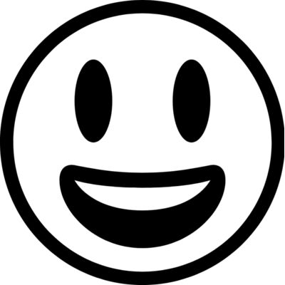Happy Grinning Face bw Thumbnail